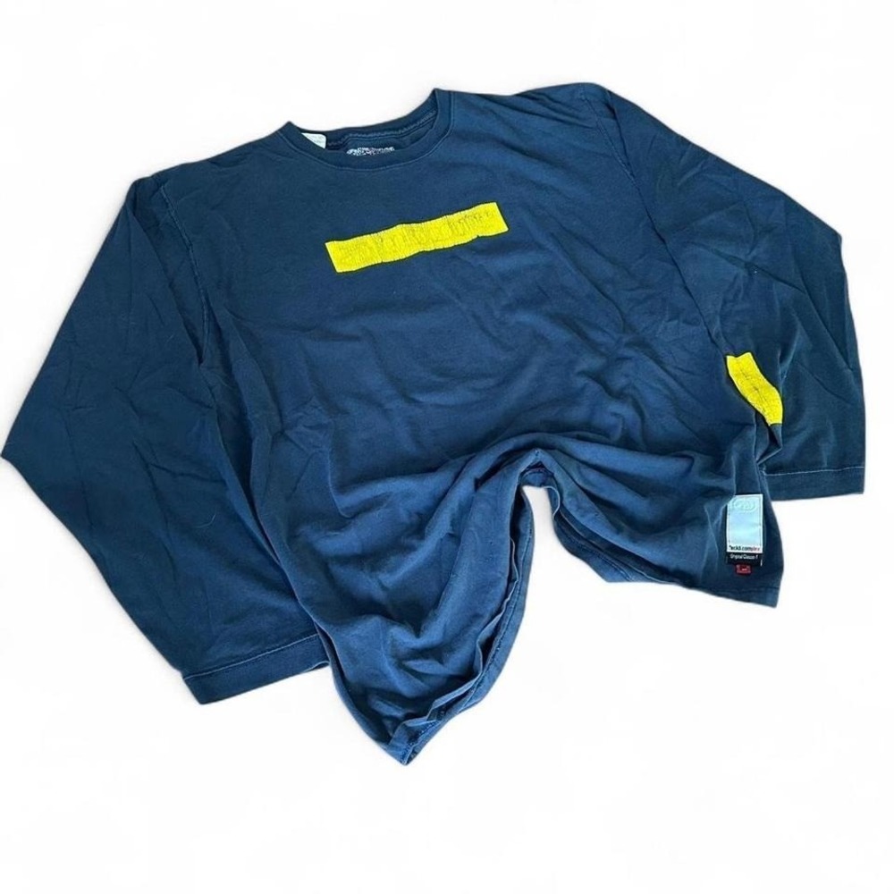 Blue and yellow y2k echo long sleeve sweatshirt #streetwear Size XL